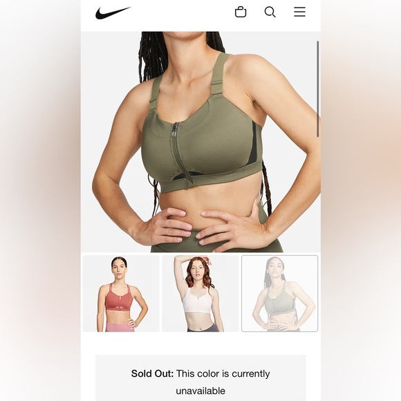 Nike Alpha
Women's High-Support Padded Zip-Front Sports Bra - Picture 5 of 5